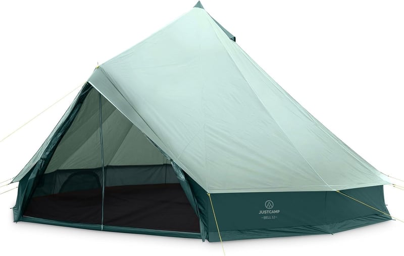 JUSTCAMP Bell Tipi Zelt für Familien - wasserdicht und mit Stehhöhe