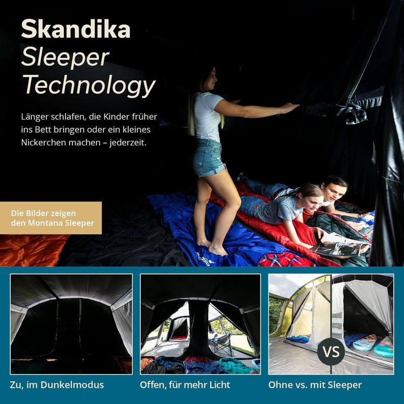 Skandika Nimbus Familienzelt für 12 Personen mit Sleeper Technologie, wasserdicht