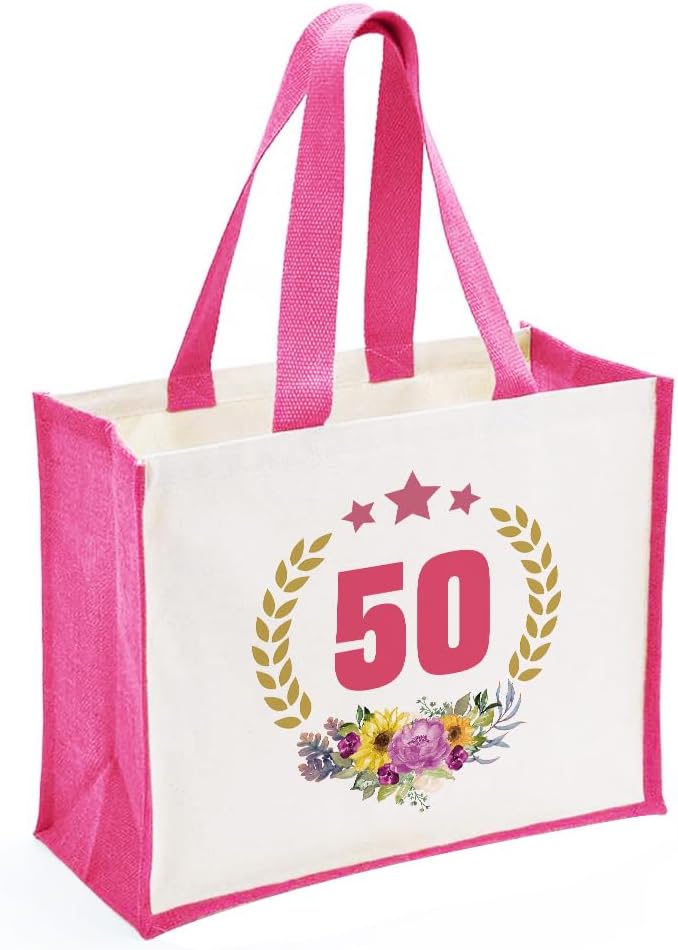 50. Geburtstag Damen Shopper aus Baumwoll-Canvas