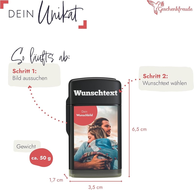 Personalisiertes Sturmfeuerzeug für Männer – Vatertagsgeschenk mit Foto