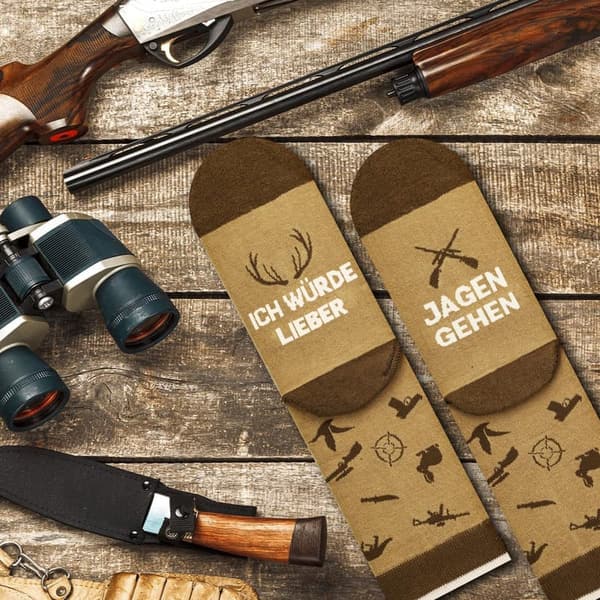 Lustige Socken für Männer - I'D RATHER BE - Bunte Geschenkidee