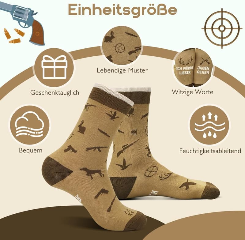 Lustige Socken für Männer - I'D RATHER BE - Bunte Geschenkidee