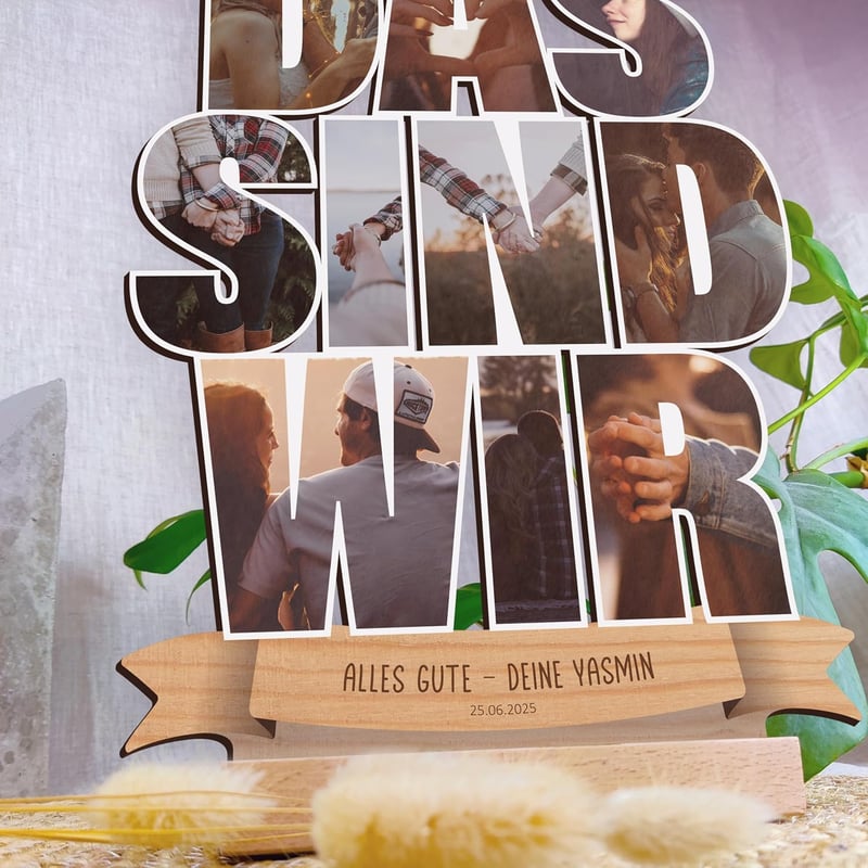 Personalisiertes Foto-Holzbild - Geschenke für Paare und Familie