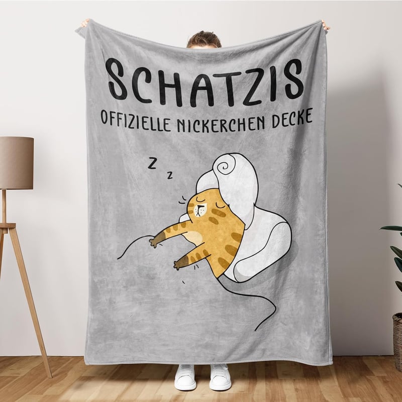 Personalisierte Decke für Frauen – Jahrestagsgeschenk in Grau (62x52 Zoll)