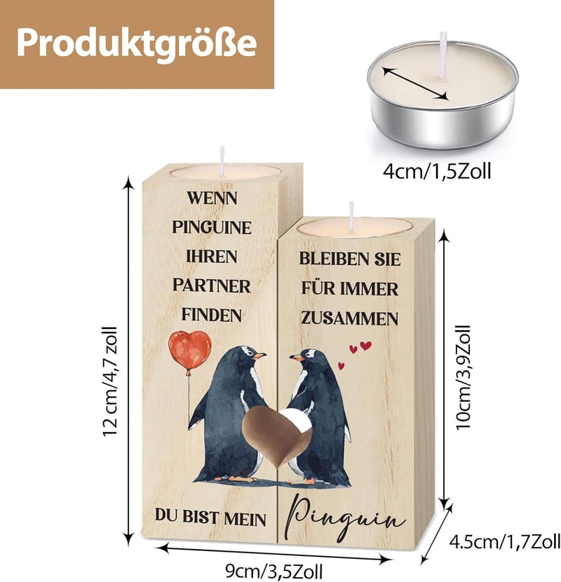 Jahrestagskerzenständer aus Holz für Paare