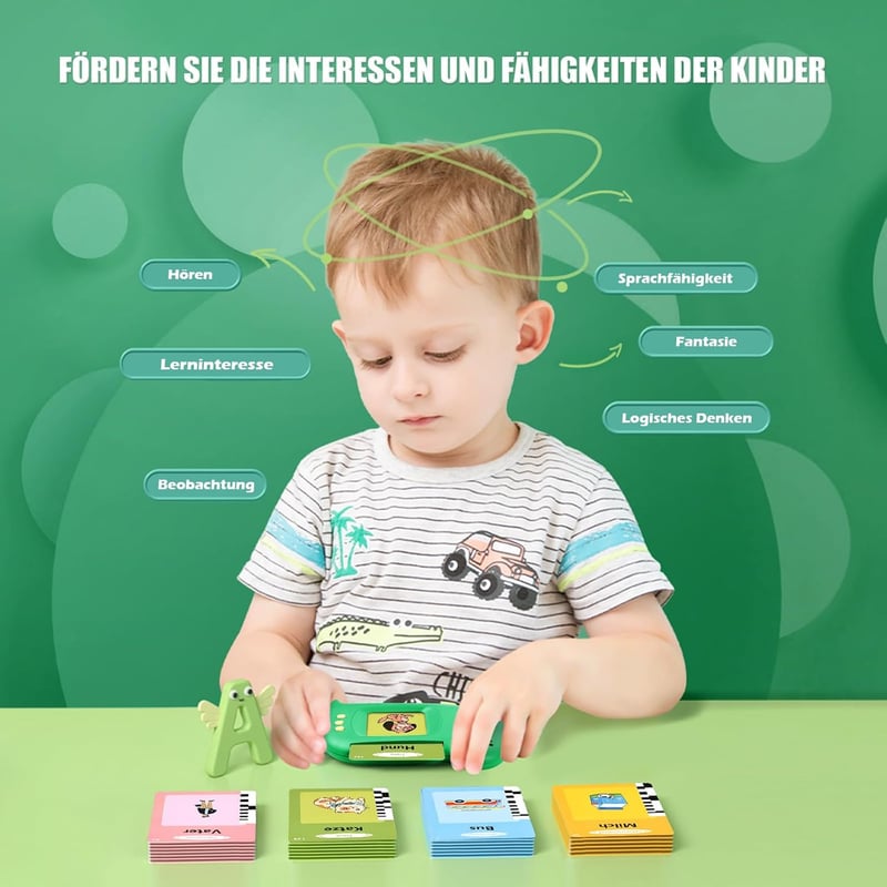 Lernkarten für Kinder ab 2 Jahren – Spielzeug für Autismus und Deutsch lernen