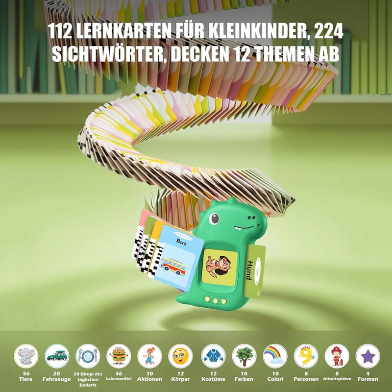 Lernkarten für Kinder ab 2 Jahren – Spielzeug für Autismus und Deutsch lernen