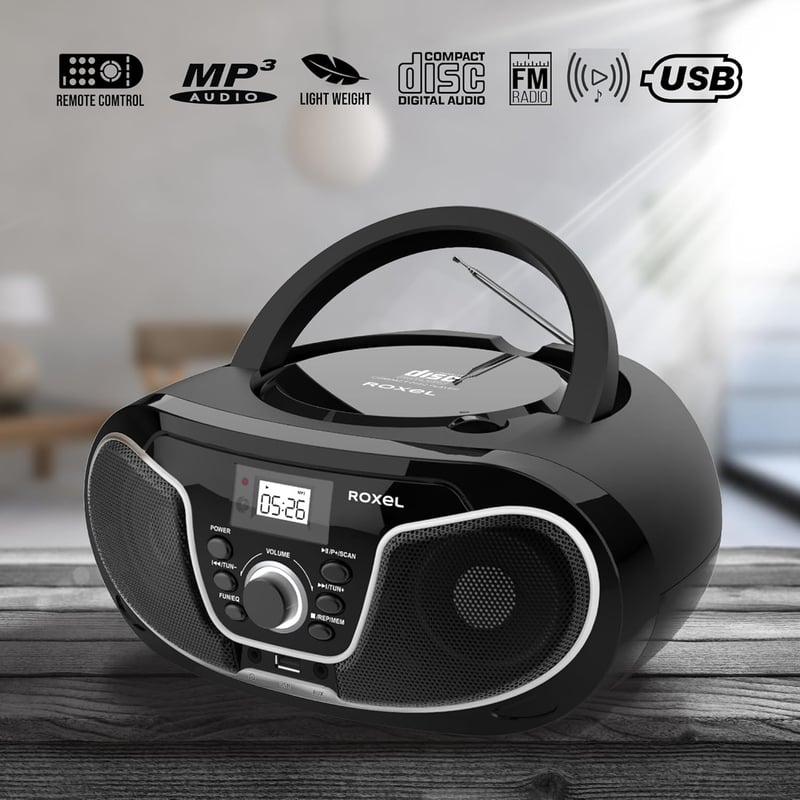 Tragbarer Boombox-CD-Player mit Bluetooth und USB für Musikliebhaber