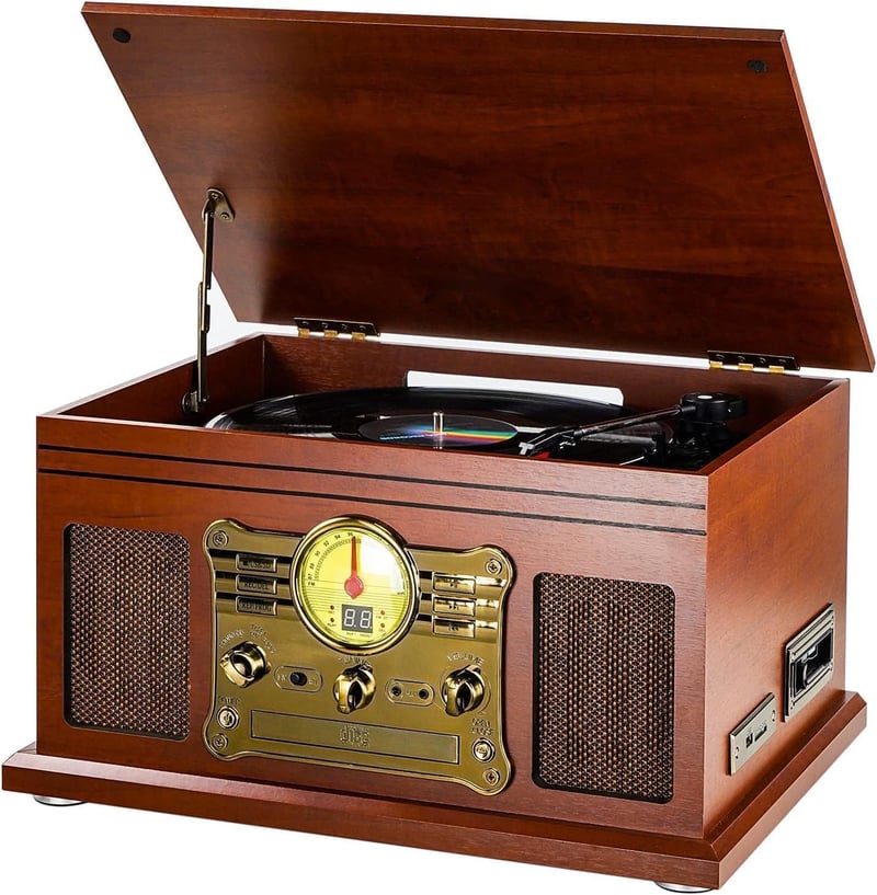 Bluetooth Plattenspieler mit Stereolautsprechern und Vinyl-zu-MP3-Funktion