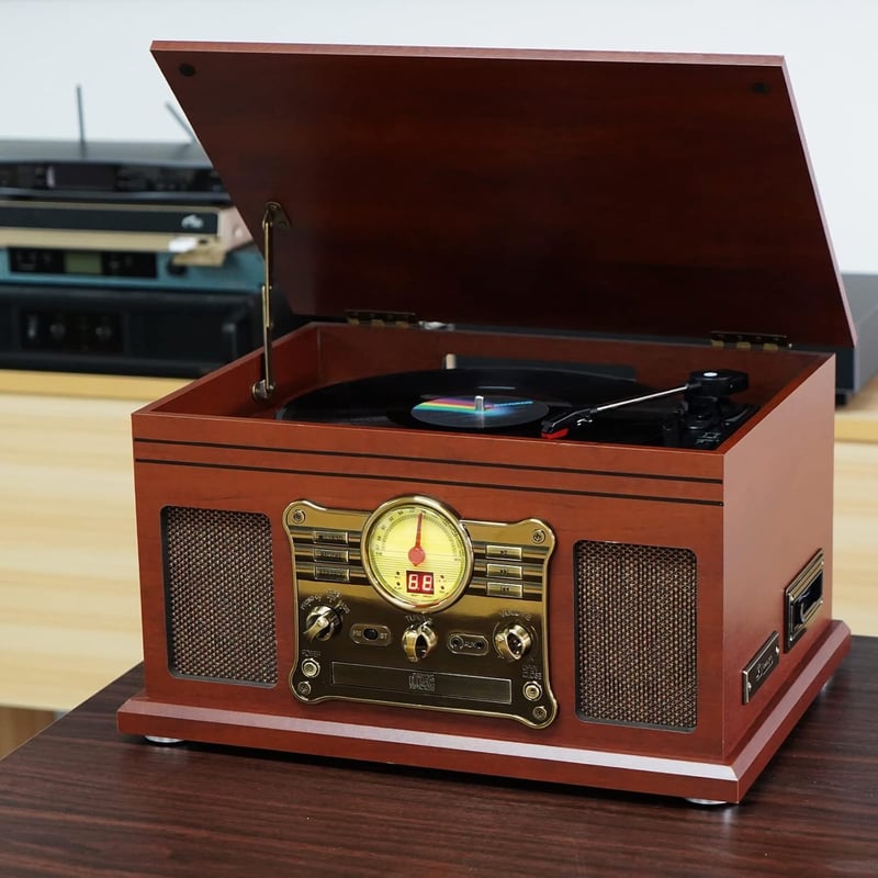 Bluetooth Plattenspieler mit Stereolautsprechern und Vinyl-zu-MP3-Funktion