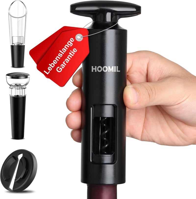 Profi Weinöffner Set 4-in-1 mit Folienschneider und Vakuumverschluss