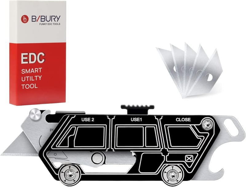 Mini Cuttermesser für Männer – EDC Tool mit Schlüsselring und 5 Klingen