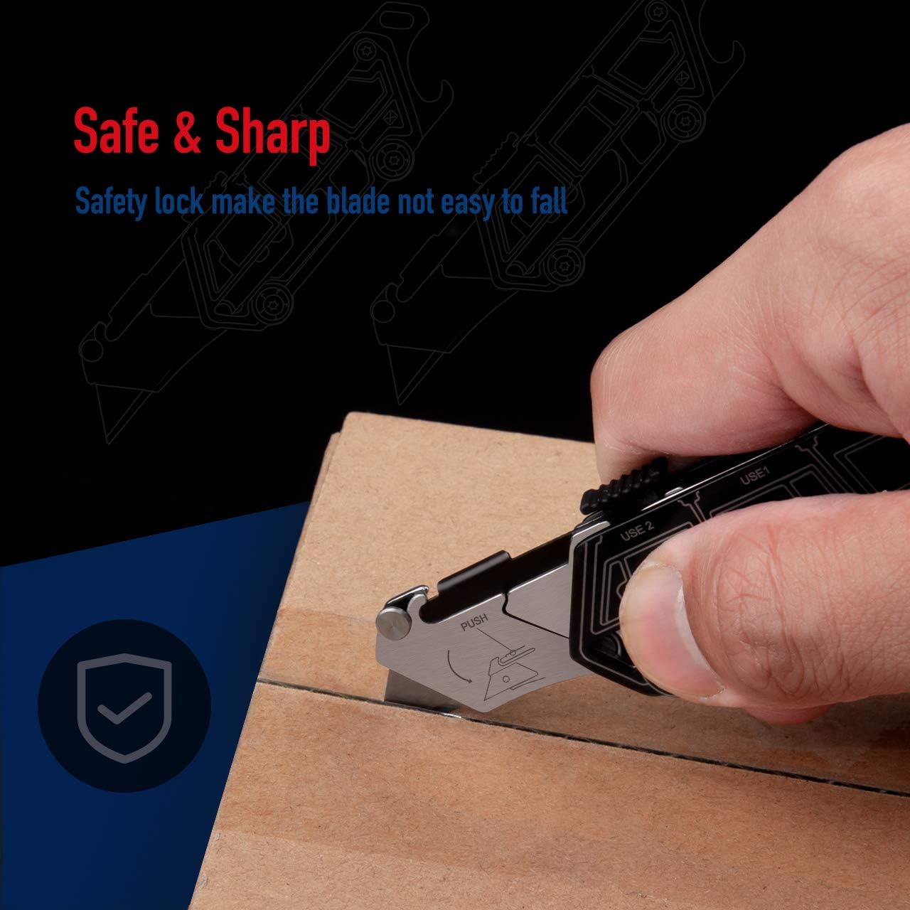 Mini Cuttermesser für Männer – EDC Tool mit Schlüsselring und 5 Klingen