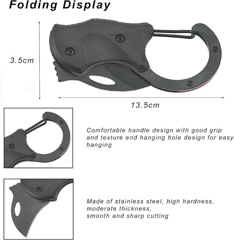 EDC Karabiner Schlüsselanhänger mit Messer und Flaschenöffner für Outdoor