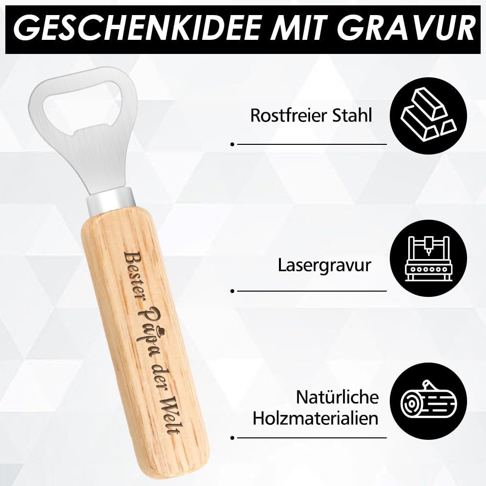 Vatertagsgeschenk: Personalisiertes Flaschenöffner für Papa