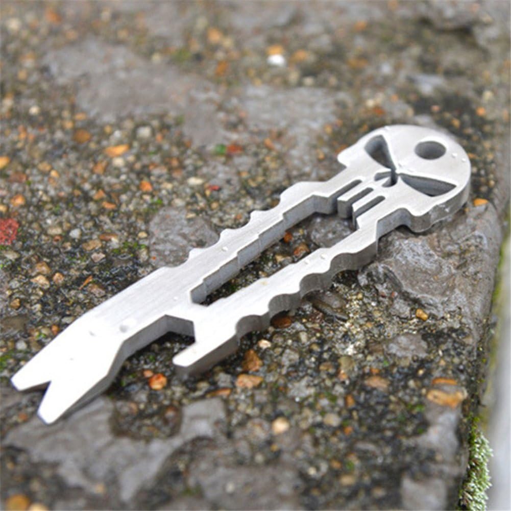 Edelstahl EDC Multifunktions Schlüsselanhänger mit Flaschenöffner
