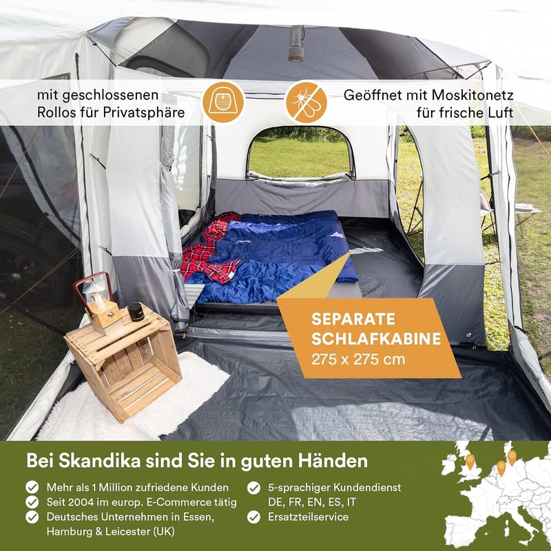 Skandika Pitea XL Cross Autozelt für 4 Personen | 3000 mm wasserdicht