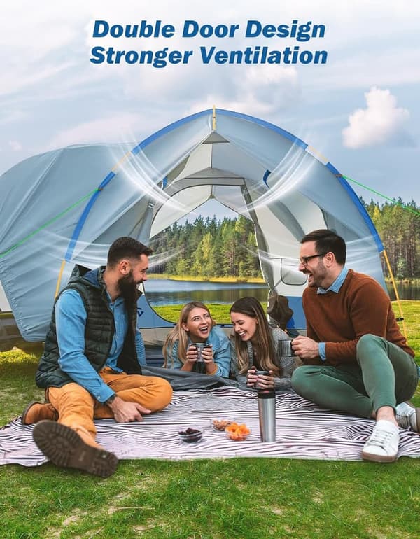 Wasserdichtes SUV-Campingzelt für 4-6 Personen, doppelte Tür, 234x234 cm