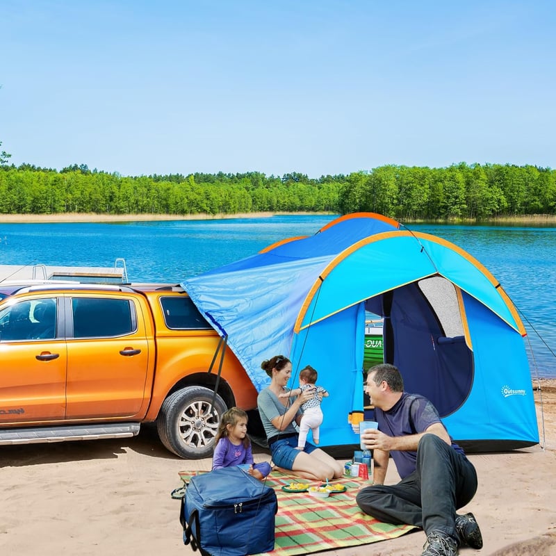 Heckzelt für 6 Personen – Kuppelzelt für SUV und Wohnwagen aus Polyester