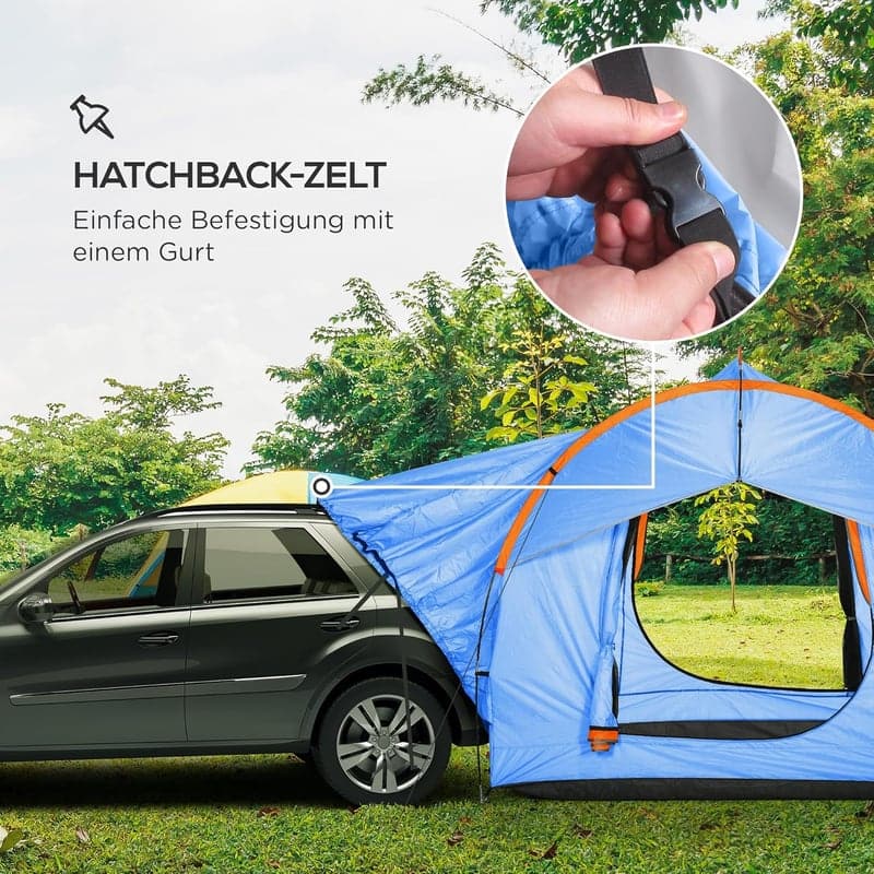 Heckzelt für 6 Personen – Kuppelzelt für SUV und Wohnwagen aus Polyester