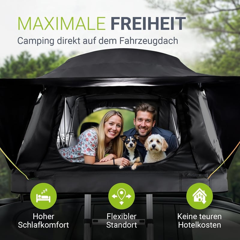 Juskys Autodachzelt Lago - Robust, wasserabweisend, UV-Schutz für Camping