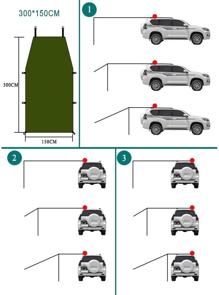 SUV-Campingzelt mit einfachem Aufbau und großzügigem Platz (300 x 200 cm)
