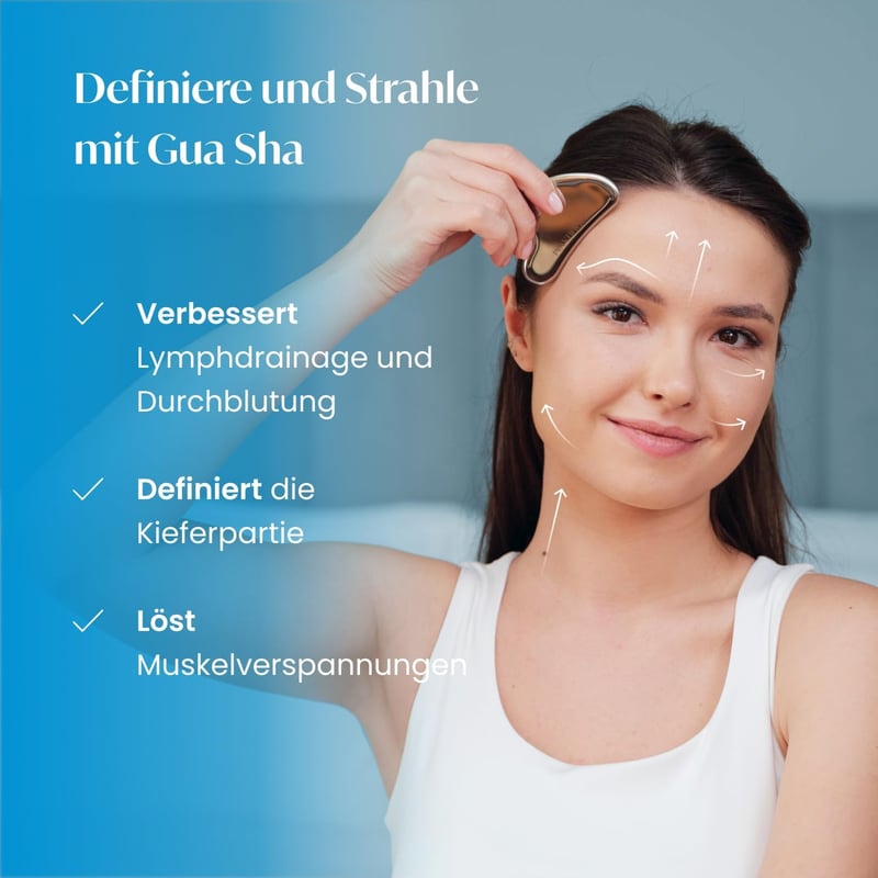 Edelstahl Gua Sha Gesichtsmassagegerät zur Kieferformung und Schwellungsreduktion