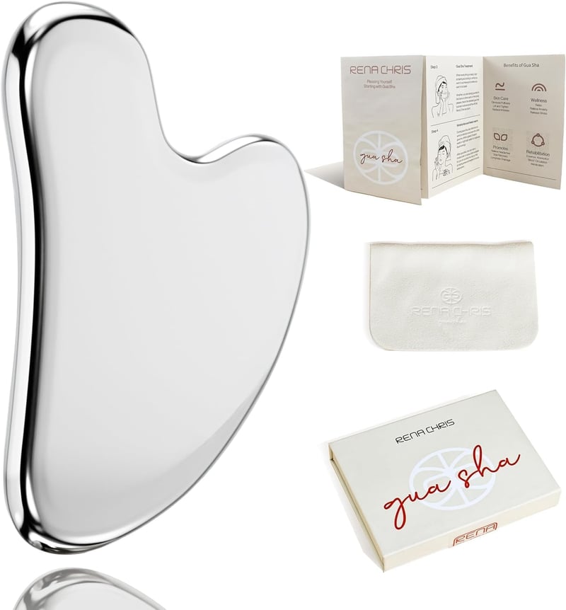 Edelstahl Gua Sha Stein für Kieferformung und Hautpflege