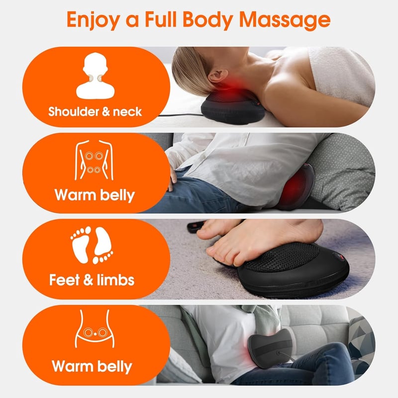 Shiatsu Nackenmassagegerät mit Wärme – 3D-Tiefenmassage für Zuhause