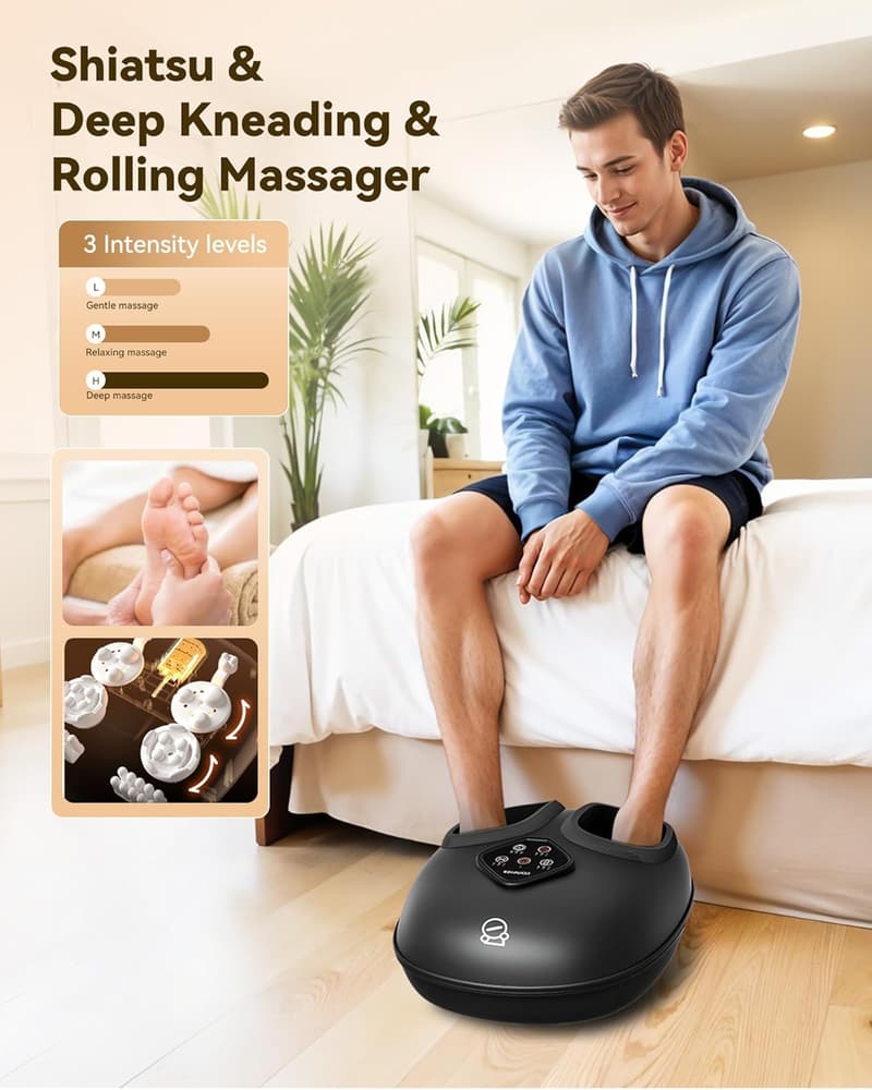 Shiatsu Fußmassagegerät mit Wärme für Schmerzlinderung bei Plantarfasziitis