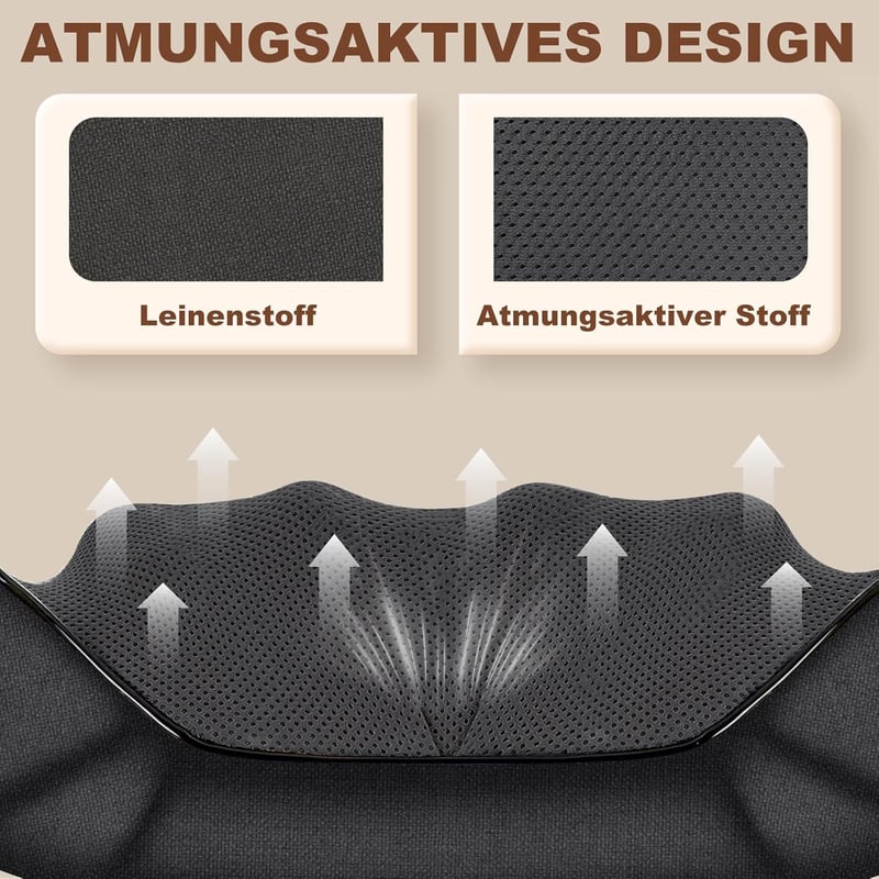 Shiatsu Nackenmassagegerät mit Wärme – 3D Knetmassage für Rücken und Beine