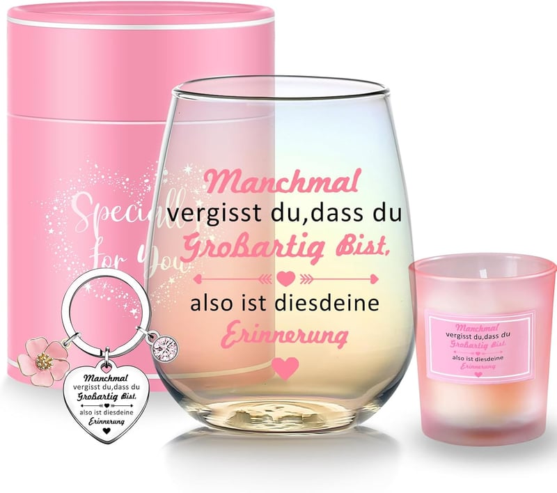 Geschenkset Weingläser für Frauen – Geburtstags- und Abschiedsgeschenke