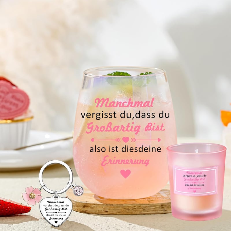 Geschenkset Weingläser für Frauen – Geburtstags- und Abschiedsgeschenke