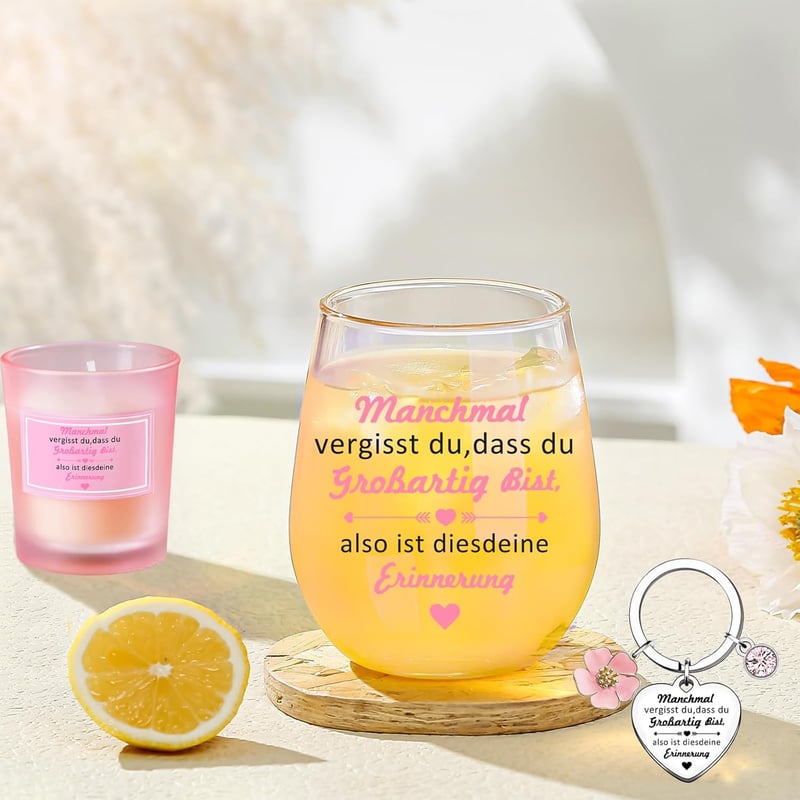 Geschenkset Weingläser für Frauen – Geburtstags- und Abschiedsgeschenke