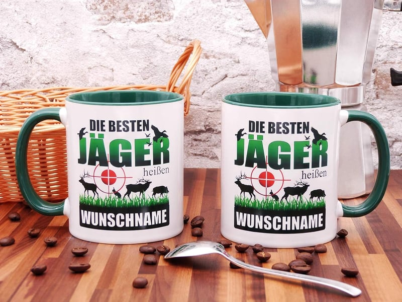 Personalisierte Tasse für Jäger mit Spruch – Geschenkidee für Förster