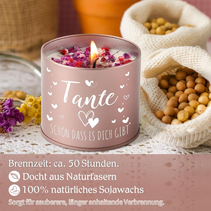 Duftkerze für die beste Tante – persönliches Geburtstagsgeschenk