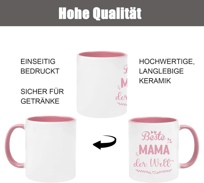 Geburtstagsgeschenk Kaffeetasse für Mama mit Spruch 