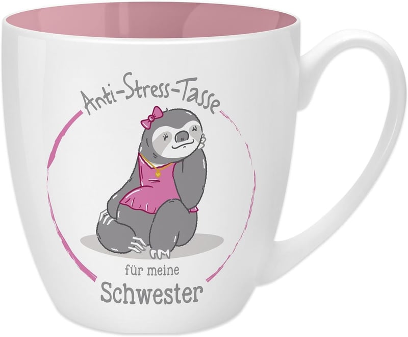 Anti-Stress-Tasse für Schwester aus New Bone China, 45 cl