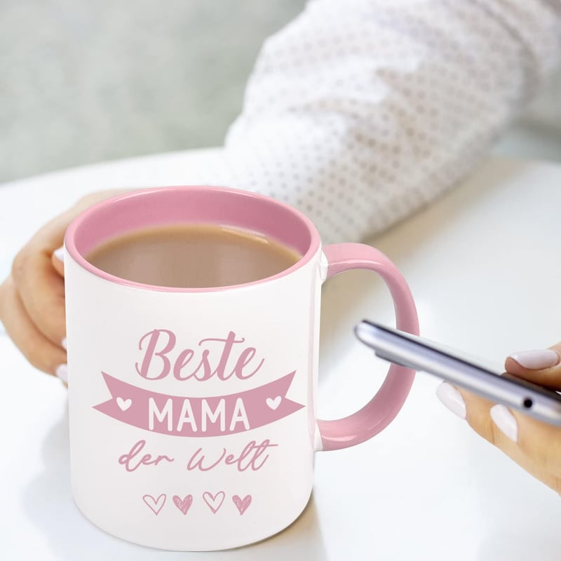 Muttertagsgeschenk: Rosa Kaffeetasse 
