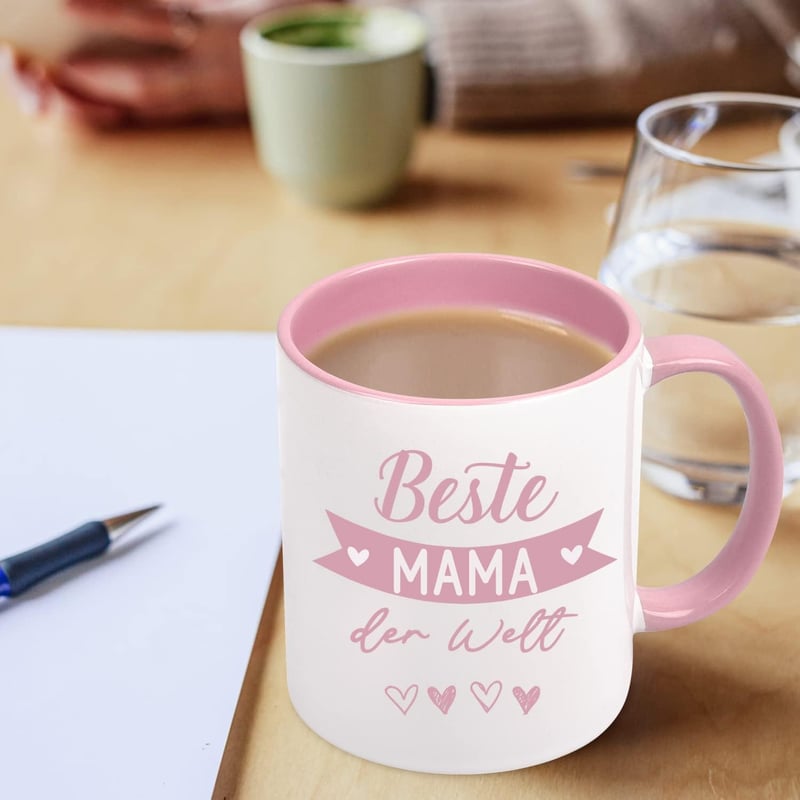 Muttertagsgeschenk: Rosa Kaffeetasse 