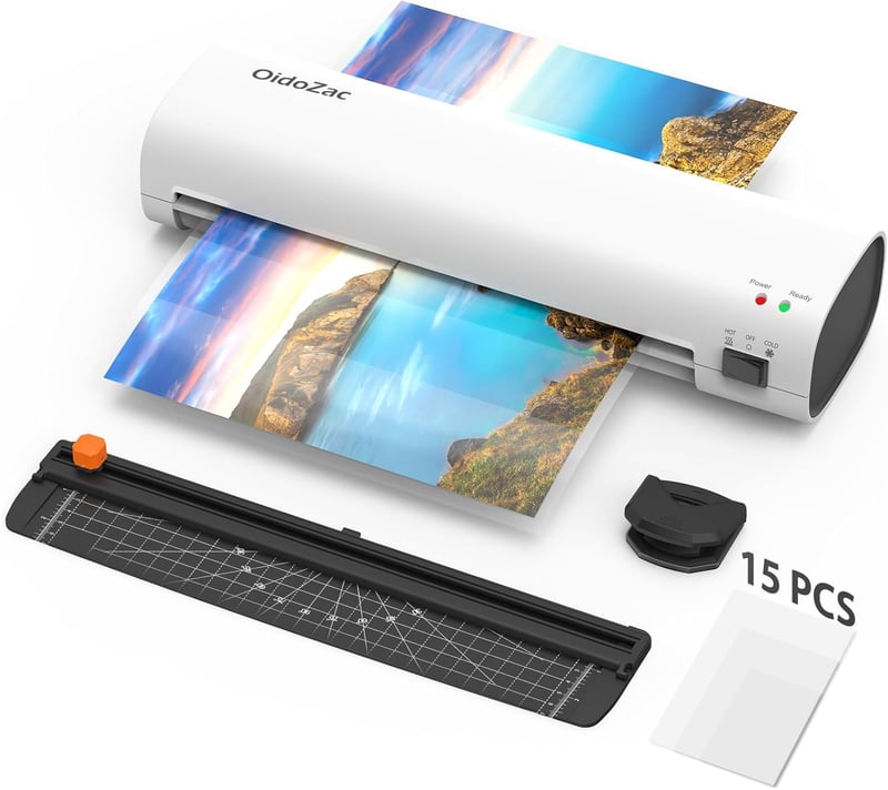OidoZac 4-in-1 Laminiergerät A4 mit Papierschneider und 15 Folien
