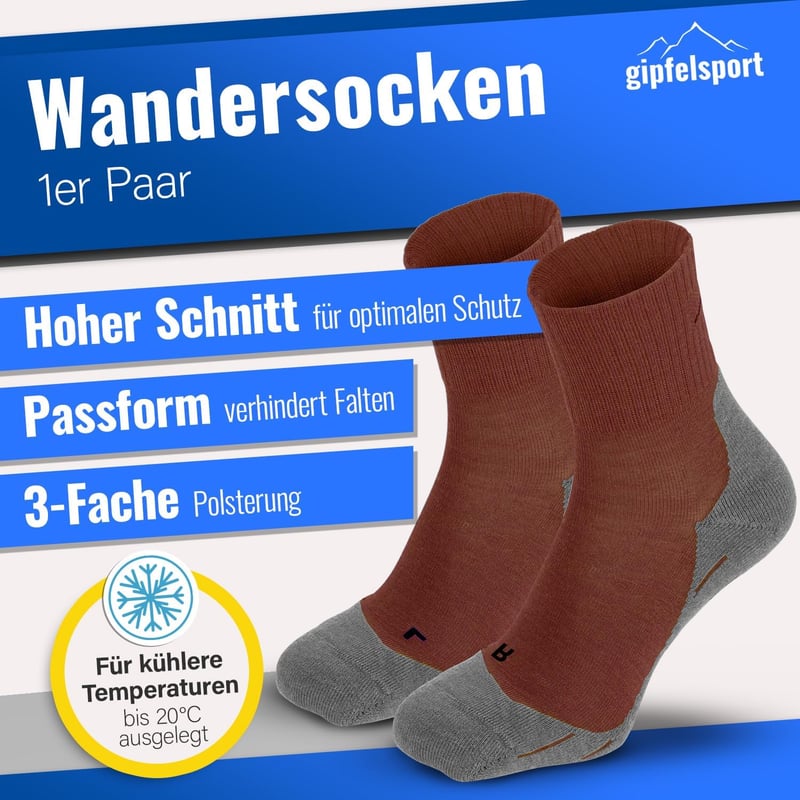 Merino-Woll-Wandersocken für Damen, Herren und Kinder – ideal für Trekking