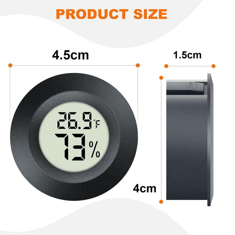 Digitales Hygrometer und Thermometer für Innen- und Außenbereich (schwarz, 2er-Set)