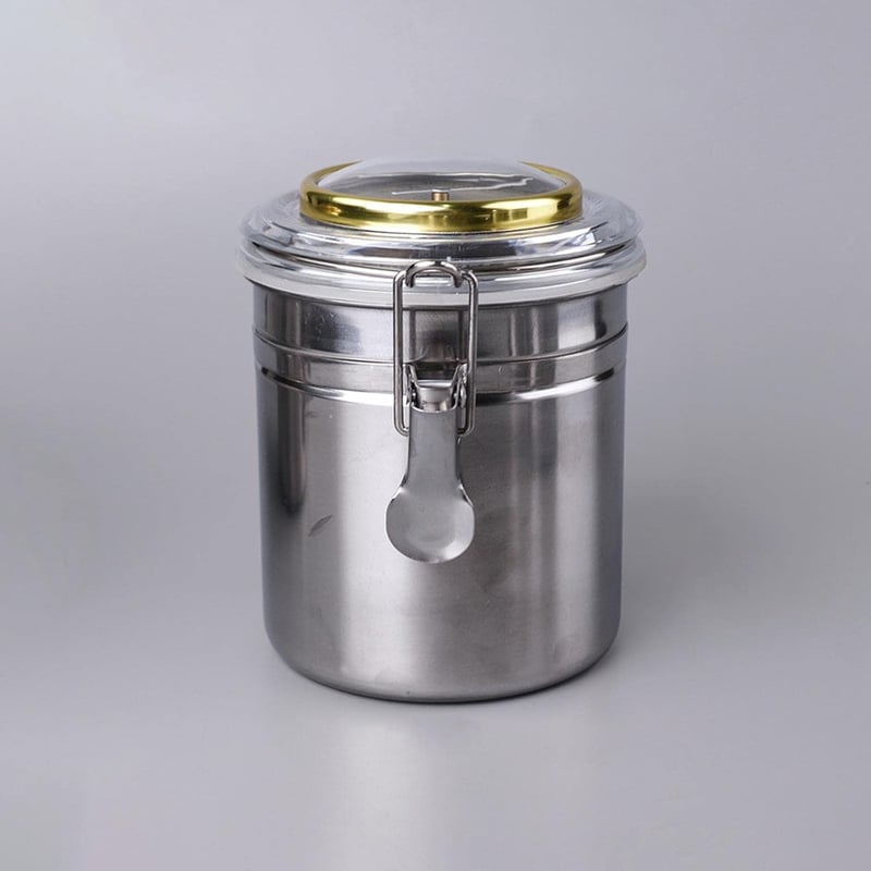 Edelstahl Humidor für Tabak, Kaffee und Tee mit Hygrometer-Deckel