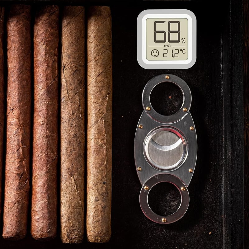 Digitales Zigarren-Hygrometer mit Smiley-Indikator für Humidor