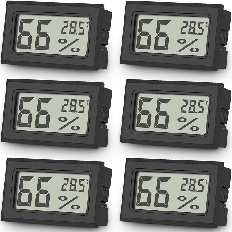 6er Set Vaikby LCD Innen-Thermometer-Hygrometer für Zuhause und Büro