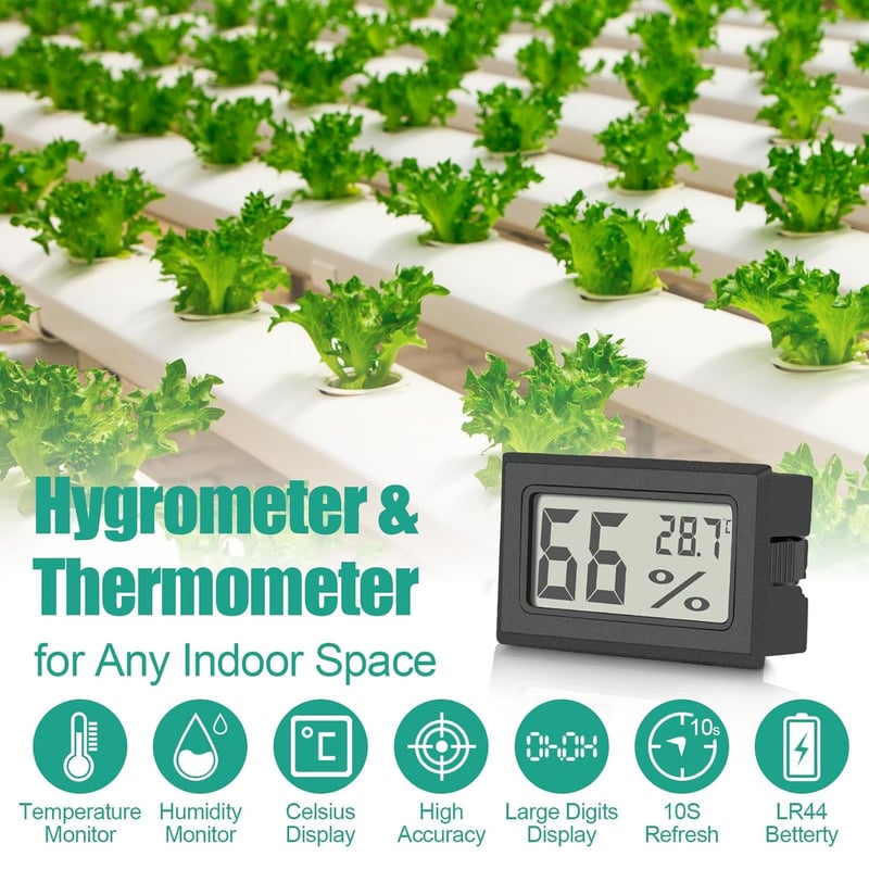 6er Set Vaikby LCD Innen-Thermometer-Hygrometer für Zuhause und Büro