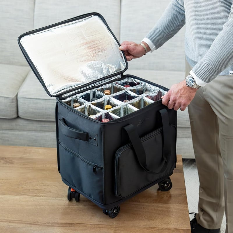 Wein-Reisetasche für 12 Flaschen – 3-in-1 Kühltasche & Koffer
