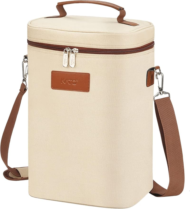 Kato Tirrinia Isolierte Weintasche für 4 Flaschen – Beige, 21×18×31 cm