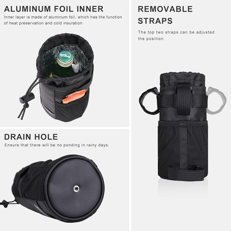 Rhinowalk Isolierte Lenkertasche für Wasserflaschen